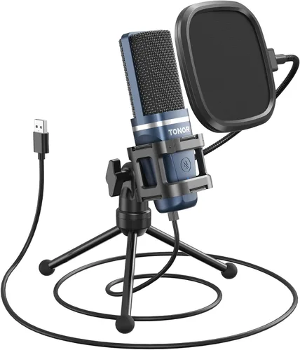 Vista 10 de TONOR TC30+ - Kit de micrófono USB, grabación de podcasts para PC, condensador cardioide, juego de micrófono para computadora, juegos, transmisión