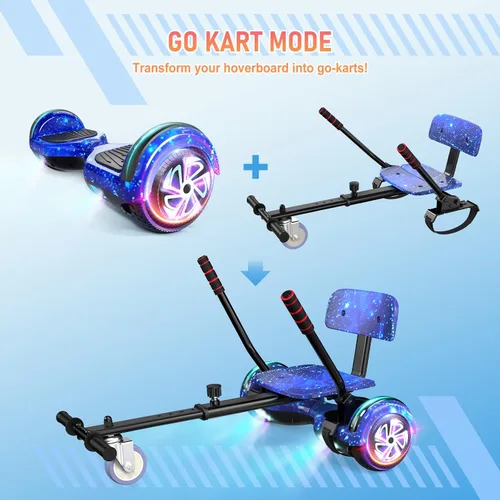 Vista 4 de LIEAGLE Self-Balancing Scooter with Seat Attachment Adjustable Frame B03-Azul con kart