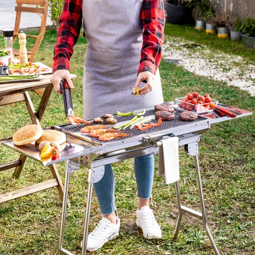 Vista 2 de Barbacoa Plegable de Acero Inoxidable para Carbón ExelQ InnovaGoods