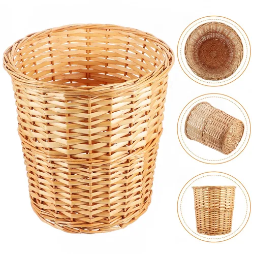 Vista 9 de PRETYZOOM Cesta de almacenamiento tejida moderna para arreglos florales, papelera decorativa para dormitorio, sala de estar