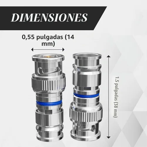 Vista 7 de THE CIMPLE CO - Conector de compresión BNC para cable coaxial RG6 - Conectores RG6 BNC macho para cámaras de seguridad, CCTV, SDI, HD-SDI - Extremos