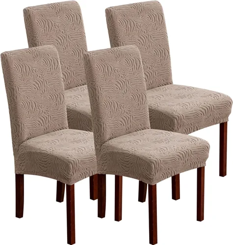 Vista 14 de Fundas para Sillas de Comedor, Fundas para Sillas de Comedor Elásticas Parsons, Protector de Sillas de Cocina para Comedor, Extraíbles, Lavables