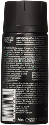 Vista 2 de AXE Desodorante en spray corporal Apollo 5.1 fl oz 5.07 onzas líquidas (paquete de 6)