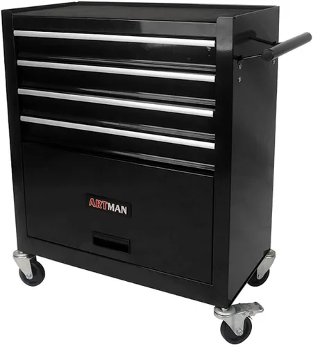Vista 3 de Carrito de herramientas con ruedas y cajones mecánicos, caja de herramientas resistente con cerradura, carrito de herramientas multifuncional