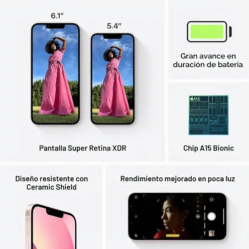 Vista 5 de Apple iPhone 13 Mini (512 GB, rosa) [bloqueado] + suscripción a empresa de telefonía