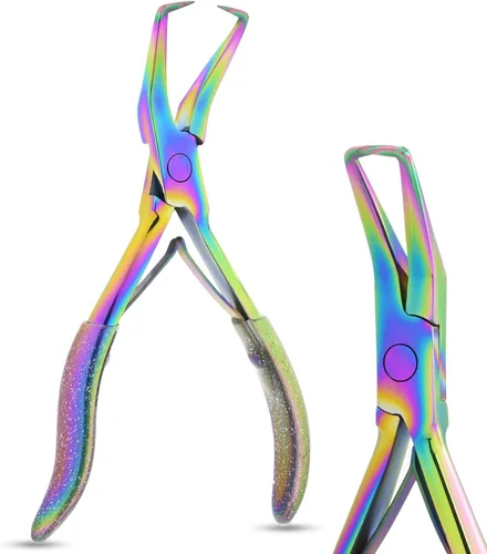 Vista 13 de Herramientas profesionales para extensiones de cabello, alicates para microenlaces y cuentas, removedor de microanillos, abridor de cuentas de 5.5