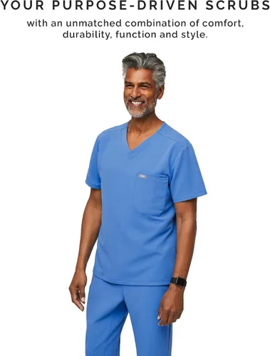 Vista 7 de Camiseta quirúrgica Figs Leon, de dos bolsillos, a medida, súper suave, antiarrugas, para hombre