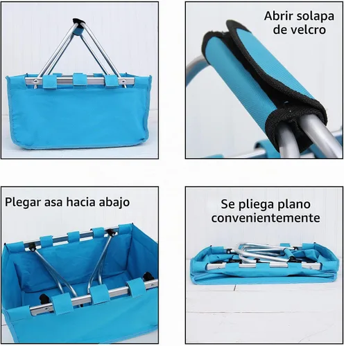 Vista 7 de ThreadArt - Cesta plegable de mercado, natural