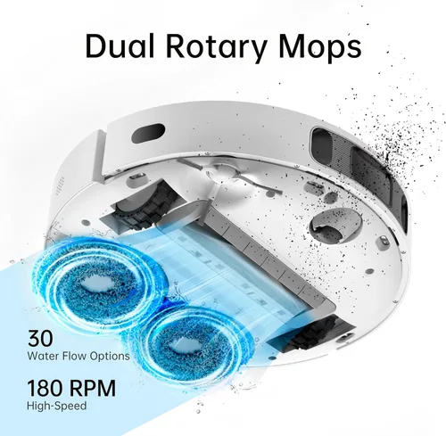 Vista 5 de DREAME L10s Ultra Robot, combo de aspiradora y fregona, limpieza y secado automáticos, base auto-llenable y auto-vaciable para 60 días de limpieza