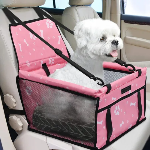 Vista 12 de Asiento de coche para perro, asiento elevador plegable para perro, impermeable, transpirable, bolsa de viaje Oxford para perros pequeños a medianos