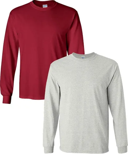 Vista 117 de Gildan Camiseta de manga larga de algodón ultra para adulto, estilo G2400, paquete múltiple Militar + ceniza.