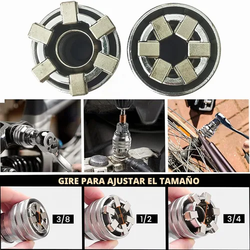 Vista 4 de Enchufe universal, súper enchufe para estándar de 10 a 0.748 in, métrico de 3/8 a 3/4 pulgadas, regalo de herramienta