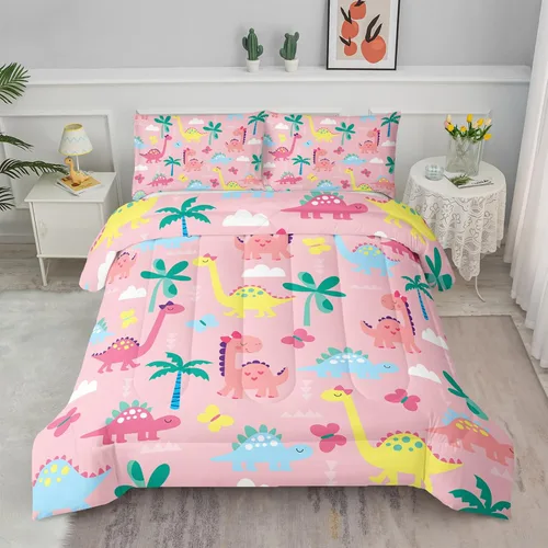 Vista 23 de Axolotl - Juego de ropa de cama para niños con diseño de gatos de dibujos animados tamaño individual, juego de edredón con líneas degradadas y lindo