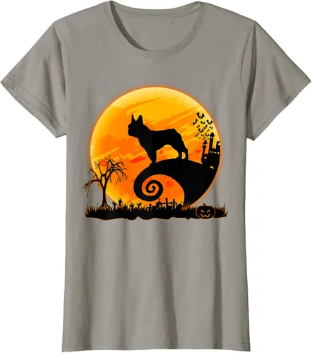 Vista 54 de Camiseta divertida de disfraz de Halloween para perro y luna de Bulldog francés, Negro, S