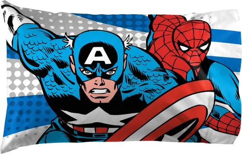 Vista 5 de Jay Franco Marvel Comics Avengers Good Guys - Juego de ropa de cama individual de 4 piezas, color azul