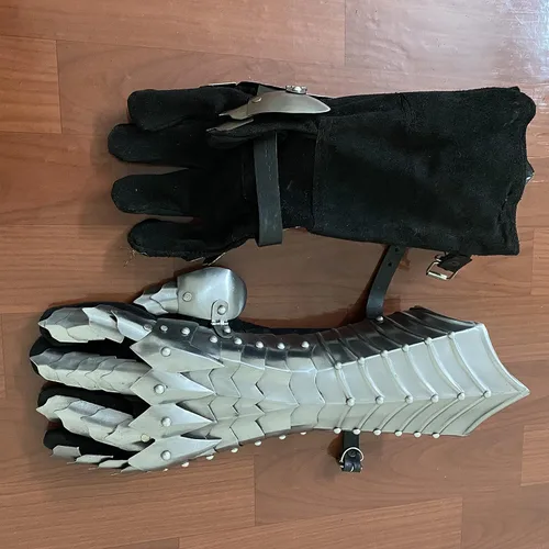 Vista 4 de AnNafi Guanteletes de fantasía SCA Armor Guanteletes Guantes de hierro Guantes de armadura medievales totalmente funcionales hechos a mano