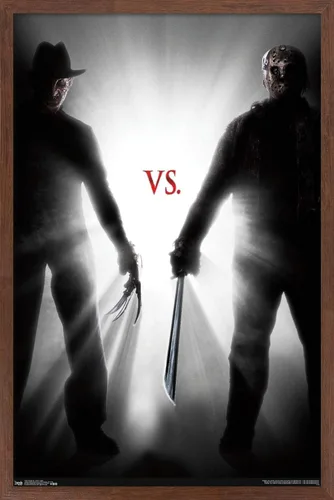 Vista 18 de Trends International Freddy vs. Jason - Póster de pared ligero, 14.725 x 22.375 pulgadas, versión enmarcada de madera de granero Versión enmarcada