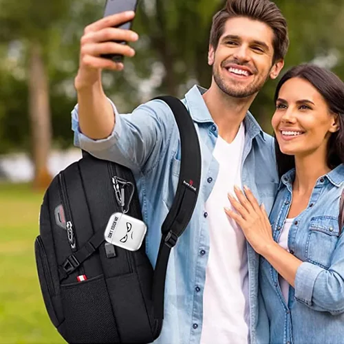 Vista 9 de Funda transparente para AirPod Pro 2019, Don't Touch My PODS, funda negra con llavero de ojos grandes, linda caricatura para AirPods Pro, funda