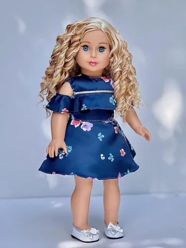 Vista 7 de Momento romántico - Vestido azul oscuro - Ropa para muñecas de 18 pulgadas (toll no incluido)