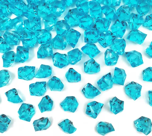 Vista 23 de Cubitos de hielo falsos, 1000 piezas de rocas de hielo acrílicas para centros de mesa, 0.433 x 0.551 in de dispersión de mesa de hielo artificial