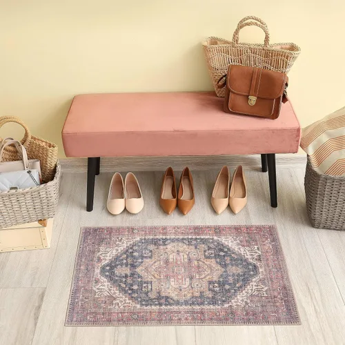 Vista 141 de GLN Rugs Traditional Collection - Alfombra de felpilla lavable a máquina, tradicional lavable, antideslizante, alfombra de felpilla de pelo corto