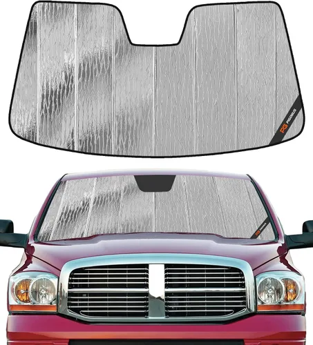 Vista 17 de Pigenius Parasol de Parabrisas para Dodge Ram 1500 2002-2008 Protección Solar para Ventana Delantera - Salvaguarda