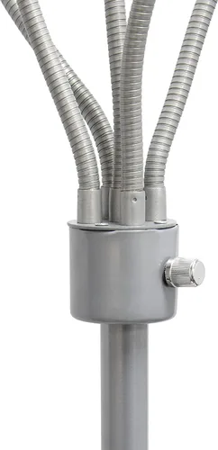 Vista 7 de Simple Designs LF2006-SBG 67" Lámpara de pie contemporánea con múltiples cabezales Medusa de 5 luces ajustable de cuello de ganso en plata con Tonos