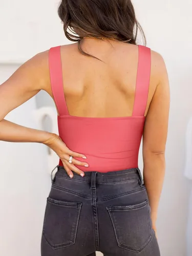 Vista 28 de Reoria - Camiseta sin mangas sexy tipo body con escote cuadrado para mujer, ropa para discoteca