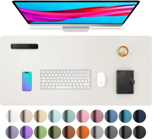 Vista 53 de Aothia - Protector de escritorio de cuero sintético grande, base antideslizante para mouse y superficie para escribir, impermeable, fácil de Agua