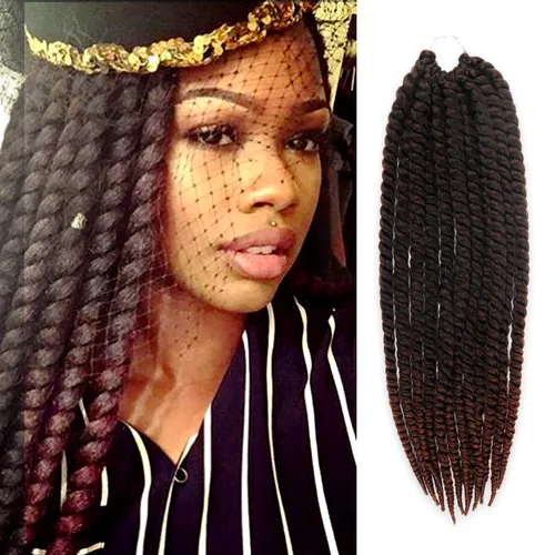 Vista 10 de Trenzas de ganchillo de pelo sintético auténtico doble Jumbo Senegalese Twist 12" (30) [AU-THEN-TIC Senegalese Twist] (12") - Natural Texture &