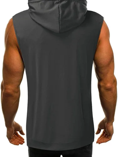 Vista 3 de Camiseta sin mangas para hombre, de verano, playa, simple, clásica, de color sólido, cuello en V, de algodón y sin mangas, hipster