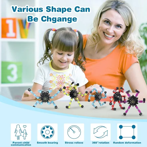 Vista 4 de Paquete de 12 juguetes giratorios transformables para niños y adultos, divertidos juguetes sensoriales para aliviar el estrés para niñas y niños