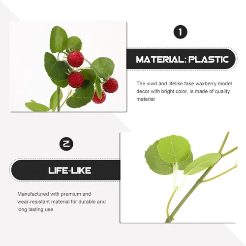 Vista 8 de ARTIBETTER 3 unidades de racimos artificiales de bayberry vegetación floreros decorativos de arándanos decoraciones de arándanos reales de tacto