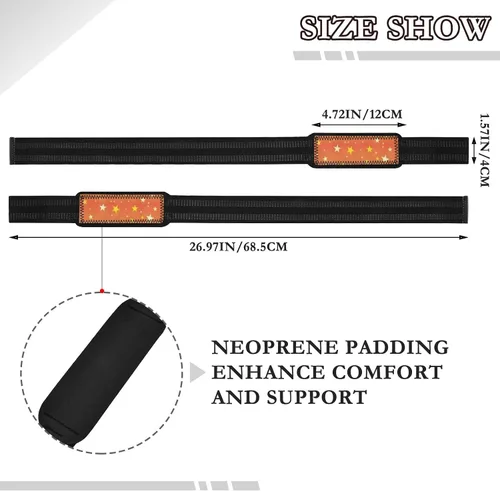 Vista 3 de Star Orange-yellow Gradient Lifting Wrist Straps for Weightlifting, Bodybuilding, Strength Training Padded Neoprene