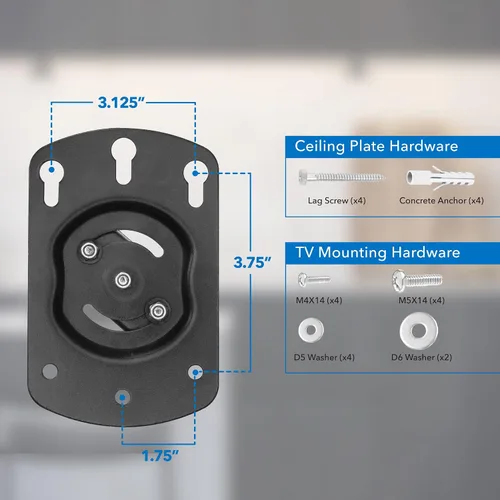 Vista 9 de Mount-It! Soporte para TV y monitor abatible y para gabinete y techo para cocinas, RV y espacios pequeños Para pantallas de 13–37 pulgadas VESA