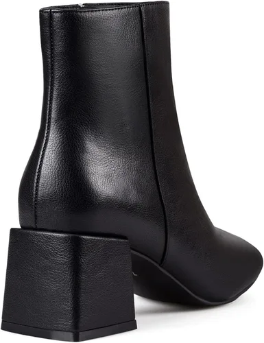 Vista 4 de Zero-Sum Botines de tacón grueso para mujer, cómodos, con cremallera lateral, a la moda, clásicos, elegantes zapatos occidentales de invierno