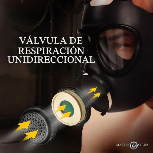 Vista 4 de Master Series Dark Inhaler Gas Mask with Bottle for Beginners, Men, Women, & Couples. One-Way Breathing