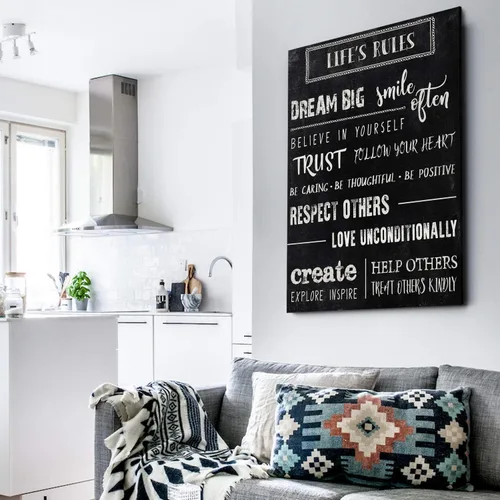 Vista 2 de Renditions Gallery - Arte de pared con citas motivacionales para el hogar, oficina, habitación, lienzo, decoración de pared, 12 x 18, pizarra