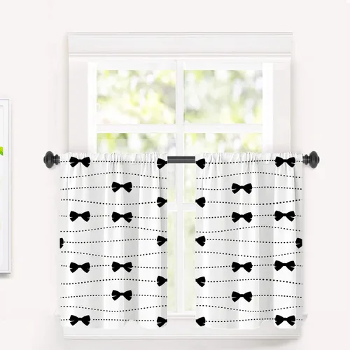 Vista 30 de Cortinas opacas de poliéster multicapa marrón con diseño de bosque natural, 2 unidades, 26 x 24 pulgadas