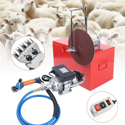 Vista 3 de DNYSYSJ Cizalla eléctrica de ovejas, 110 V 360 ° rotar tijeras de podar para cabras granja girar máquina eléctrica de lana máquina eléctrica