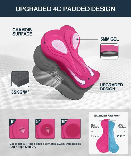 Vista 2 de Heathyoga Pantalones cortos de ciclismo acolchados 4D para mujer, con bolsillos, acolchados, pantalones cortos de ciclismo para mujer