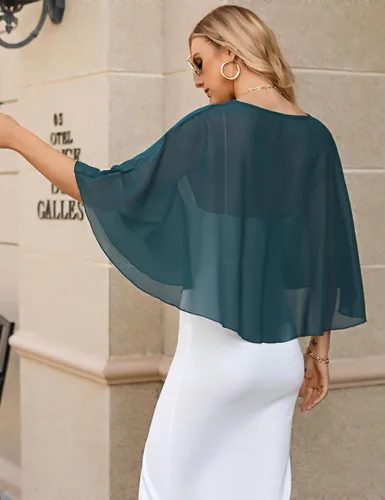 Vista 6 de Totatuit Capelets para mujer, capa de gasa, capas de boda, chales y envolturas para vestido de noche