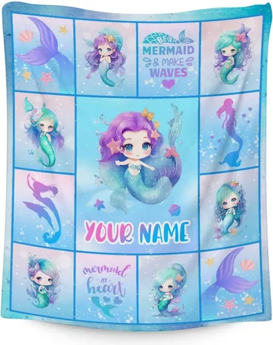 Vista 15 de Manta de cola de sirena, suave, mullida y cálida, manta pequeña de 30 x 40 pulgadas para sofá, oficina, colorida y bonita, regalos para niñas