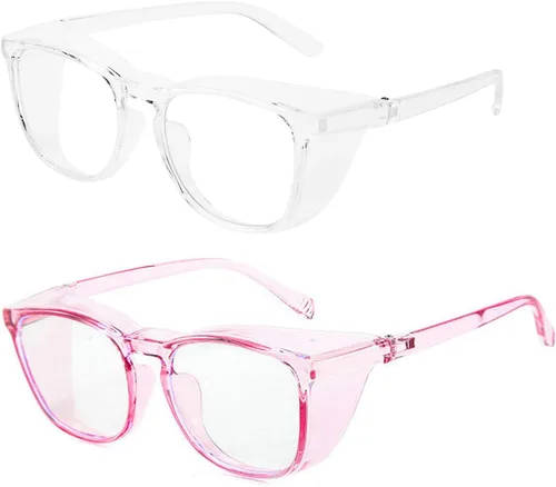 Vista 17 de Anteojos de seguridad que no se empañan, con protección UV400, lentes con bloqueo de luz azul para hombres y mujeres, anteojos transparentes