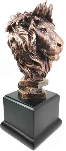 Vista 2 de Figura de bronce galvanizada del rey de la selva del rey de la selva, estatua del reino animal de la sabana, gran regalo para los amantes
