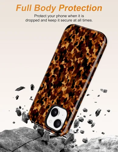 Vista 32 de Jusy Funda compatible con MagSafe con estampado de caparazón de tortuga marrón para iPhone 7/8/SE, cubierta protectora de TPU suave magnética