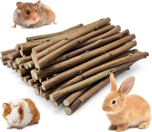 Vista 9 de Jorewood Palitos masticables de madera de manzana natural de 1 libra (16 onzas) para conejos, hámsters, chinchillas, juguete para moler dientes