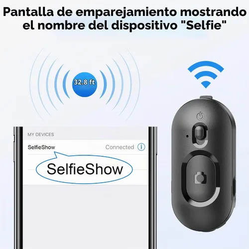 Vista 2 de Selfieshow Trípode remoto para selfie, obturador remoto inalámbrico para teléfonos inteligentes, accesorios monopod compatibles con dispositivos iOS