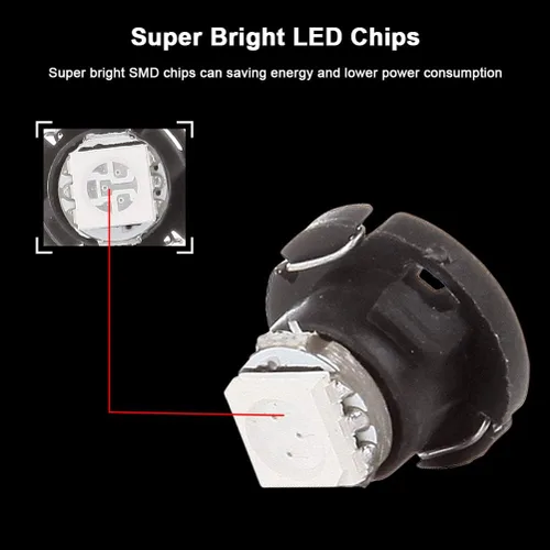 Vista 4 de cciyu Paquete de 20 bombillas LED Super Blue 5050 SMD T5 Neo Wedge (azul hielo)