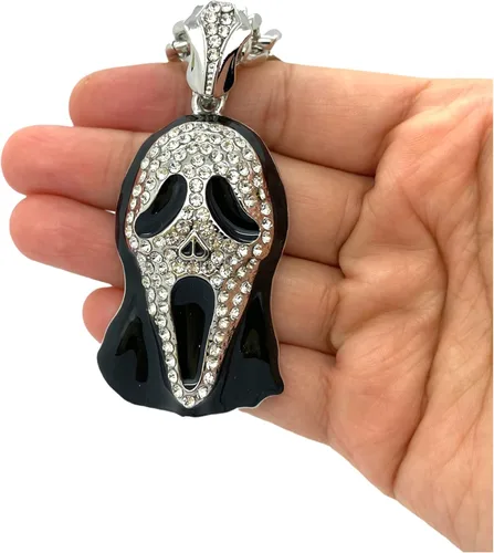 Vista 6 de Shiny Jewelers USA COLGANTE DE CADENA PARA HOMBRE ICED OUT RAPPER MASK HIP HOP CAJA DE 24 pulgadas, CUBANO, COLLAR DE CADENA DE CUERDA, Metal